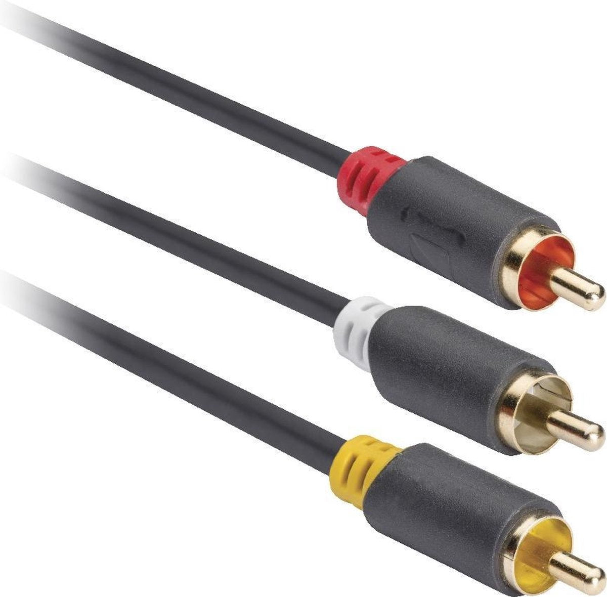Composite Video Cable 3x RCA Male - 3x RCA Male 3.00 m Anthracite