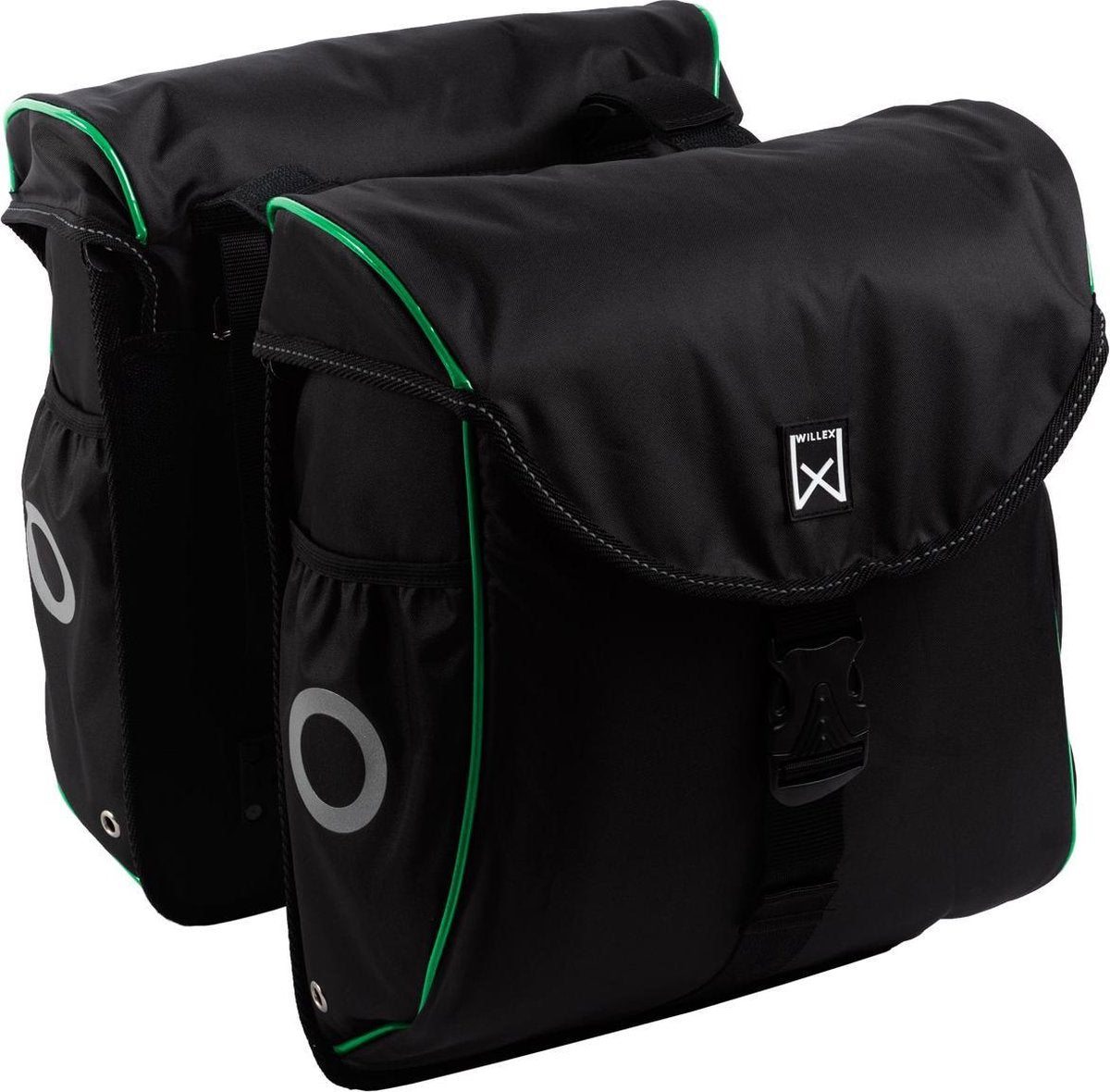 Willex 300 flexi Dubbele Fietstas - 24 liter - Zwart/Groen