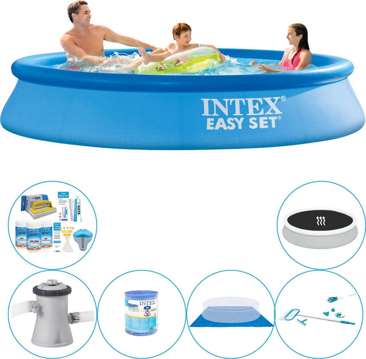 Zwembad Combinatie Pakket - Intex Easy Set Rond 305x61 cm