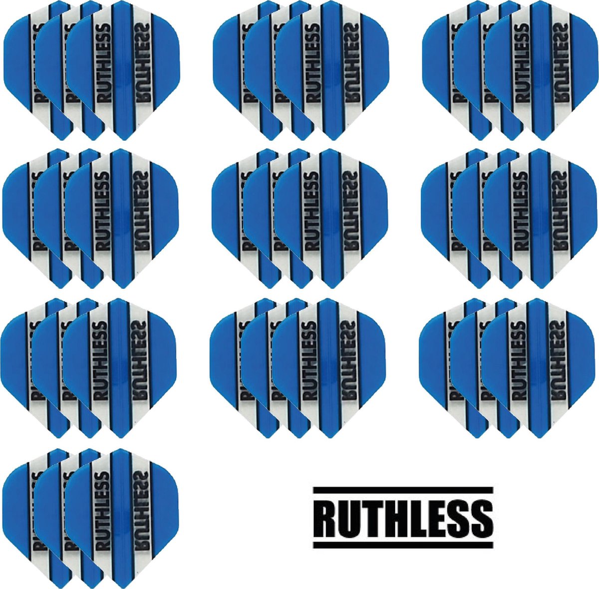 deDartshop 10 Sets (30 stuks) Ruthless flights Multipack - Aqua - darts flights