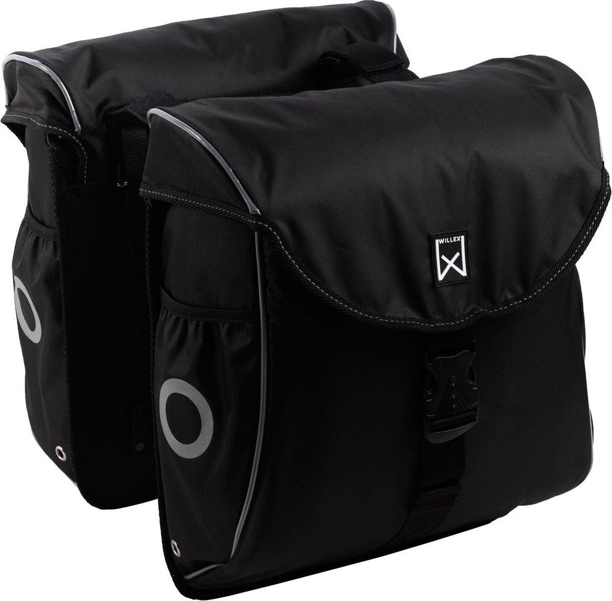 Willex 300 flexi Dubbele Fietstas - 24 liter - Zwart/Zilver