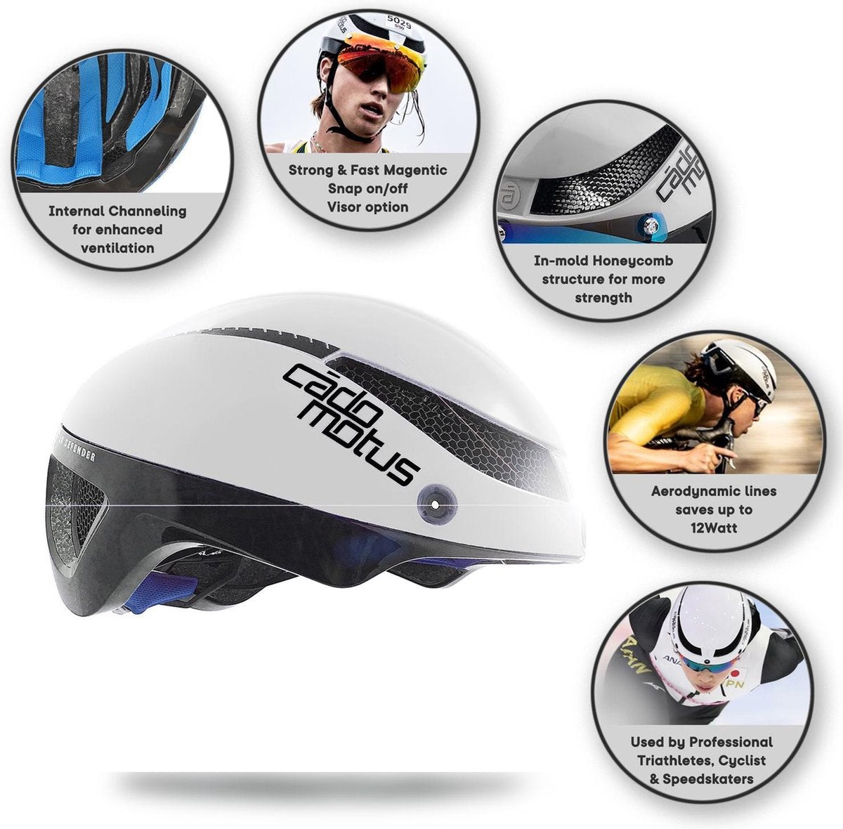 Cádomotus Cadomotus Omega Aerospeed fietshelm Wit