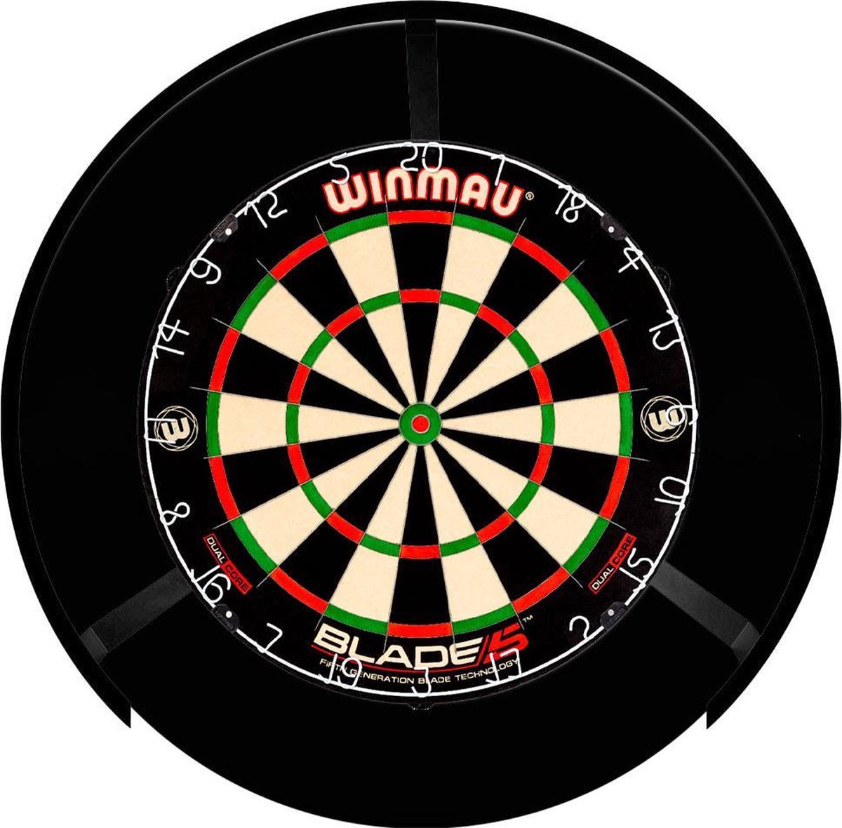 Mission Torus 270 Led Dartbord Verlichting + Rubberen Surround Zwart + Dual Core