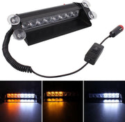 8 W 800LM 8-LED Wit + Geel Licht 3-Modes Verstelbare Hoek Auto Strobe Flash Dash Noodverlichting Waarschuwingslamp met Suckers