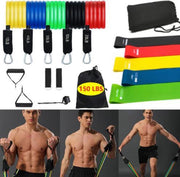 Rhodim - Resistance Band Set - Weerstandsbanden Set - Fitness Elastiek Set - 17 Stuks