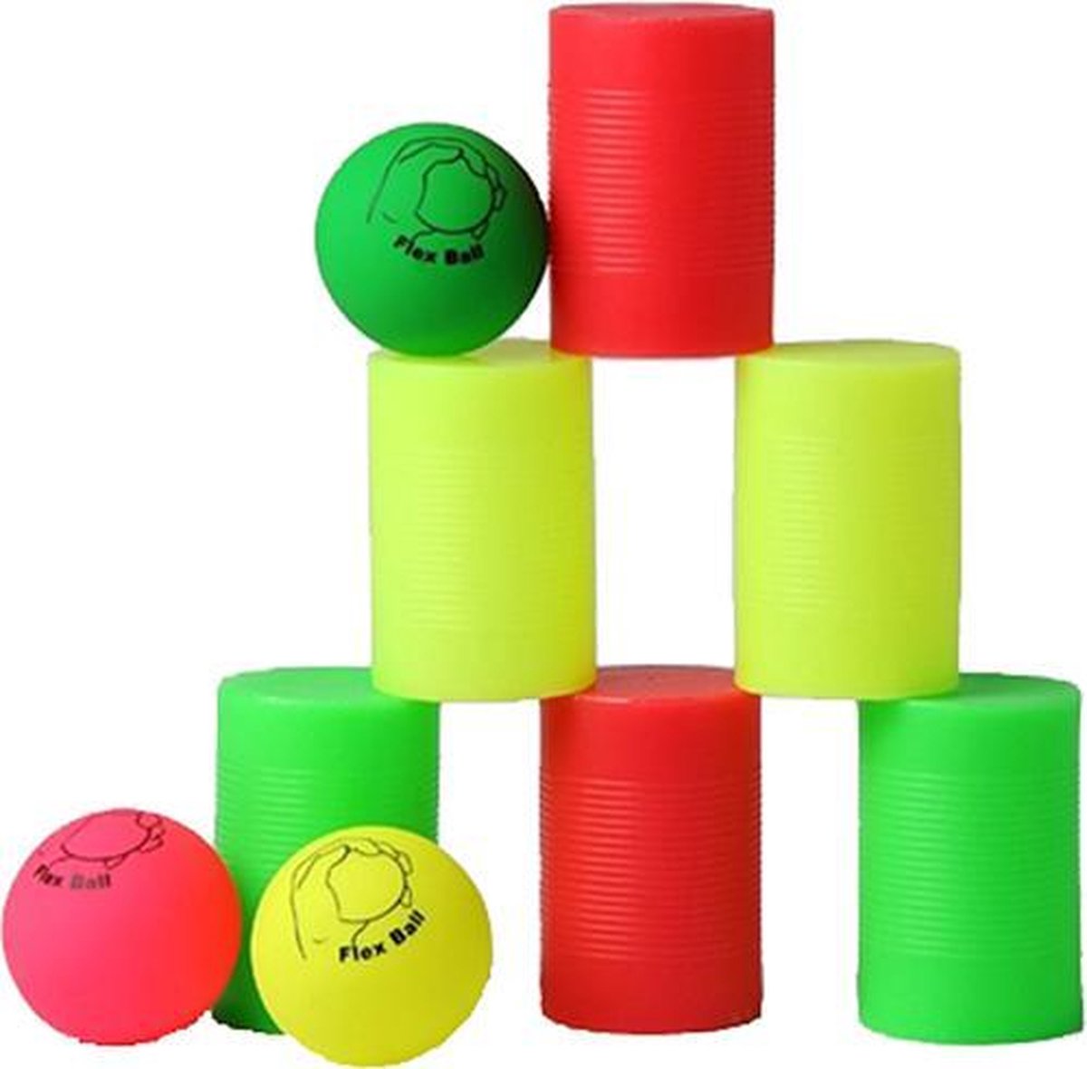 Blikgooien | 9 delig | Blikwerpen | werpspel | Kunststof blikken | 3 ballen