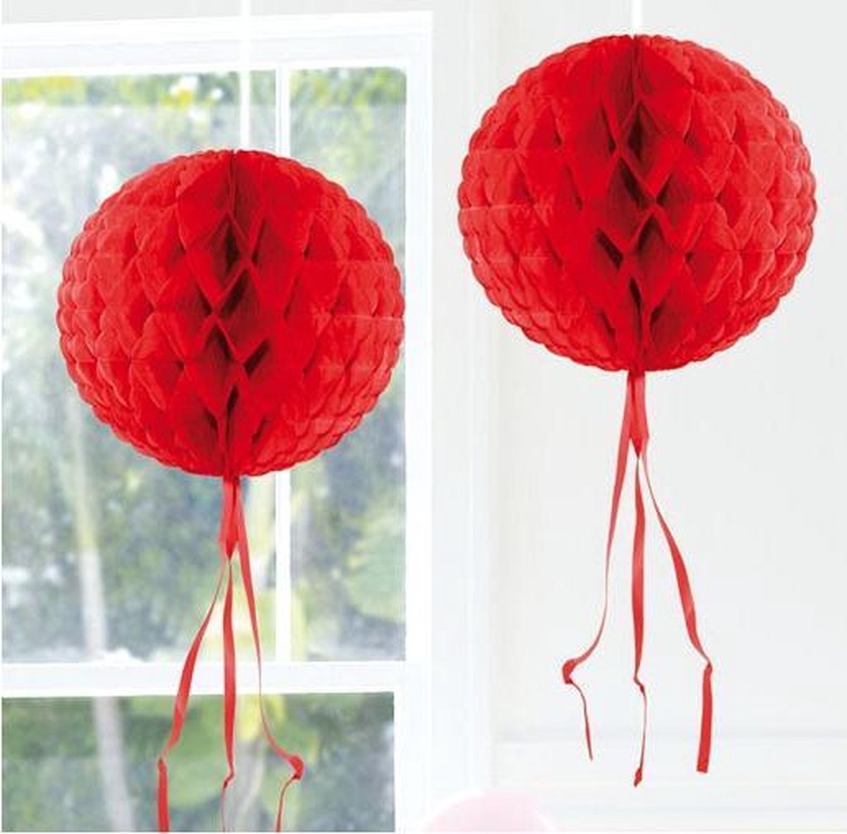 Decoratie bol rood 30 cm