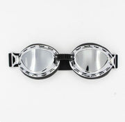 Chrome steampunk motorbril zilver reflectie glas