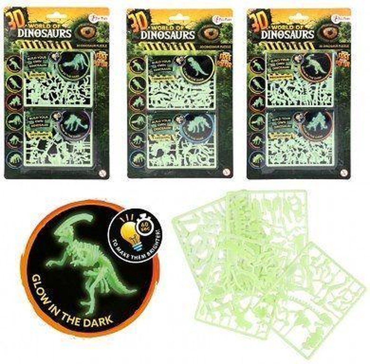 Toi-Toys World Of Dinosaurs Bouw Je Eigen Dinosaurus Glow In The Dark