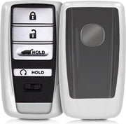 kwmobile autosleutelhoes voor Acura 4-knops autosleutel (alleen Keyless Go) - TPU beschermhoes in hoogglans zilver
