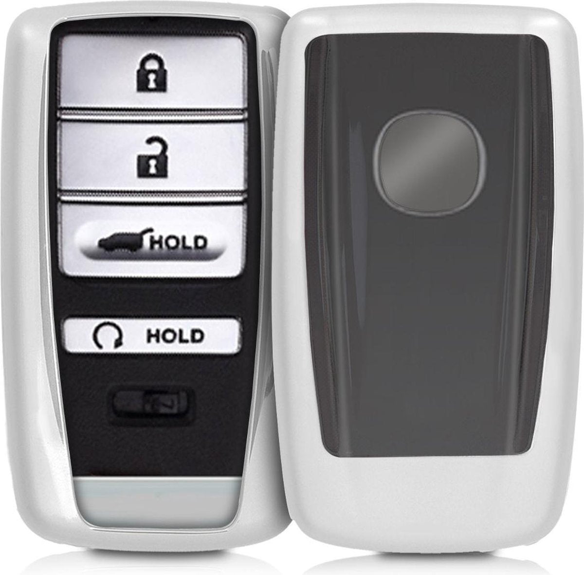 kwmobile autosleutelhoes voor Acura 4-knops autosleutel (alleen Keyless Go) - TPU beschermhoes in hoogglans zilver