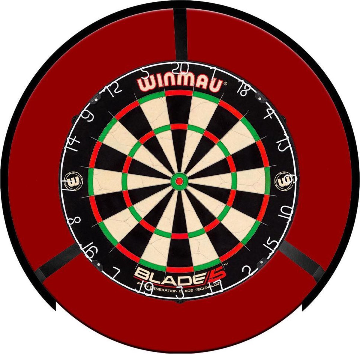 Mission Torus 270 Led Dartbord Verlichting + Rubberen Surround Rood + Blade 5