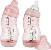 Difrax Anti-Colic S-babyfles Wide - 310 ml - Roze|Blossom - 2 stuks