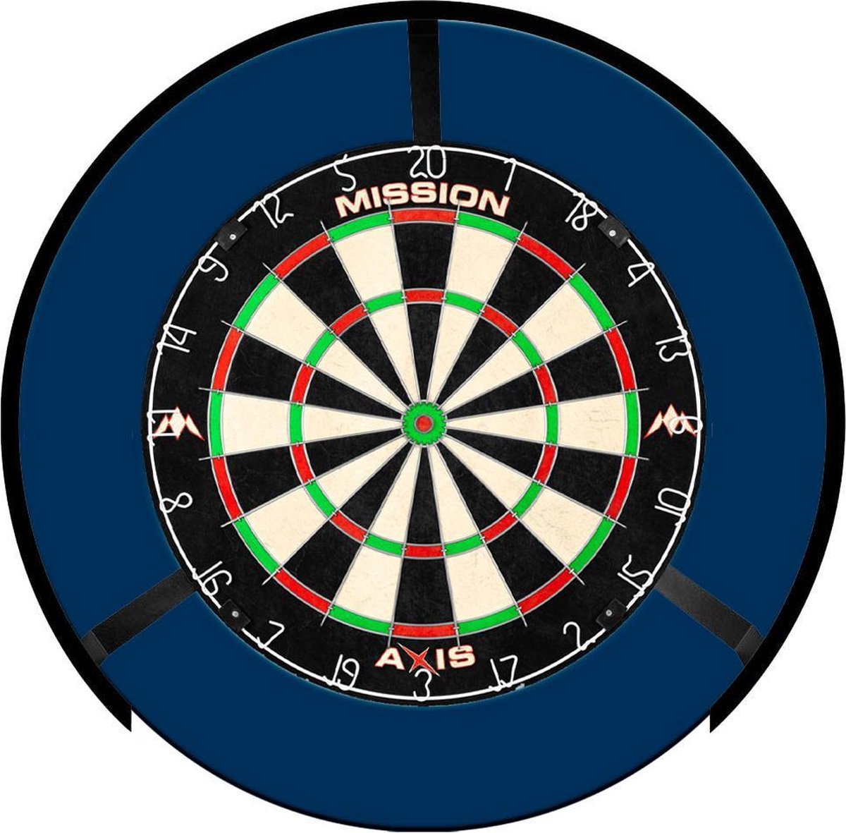 Mission Torus 270 Led Dartbord Verlichting + Rubberen Surround Blauw + Mission Axis