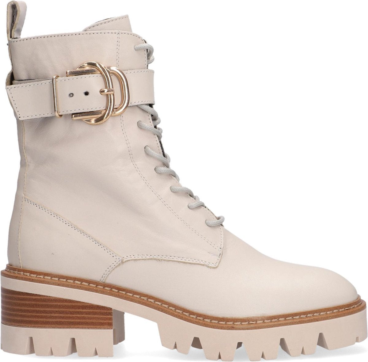 Notre-V An1400 Veterboots - Laarzen Met Veters - Dames - Wit - Maat 36