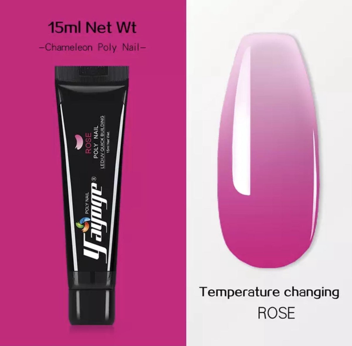 Yayoge Chameleon kleur rose  starterspakket met lamp polygel nagels nail art