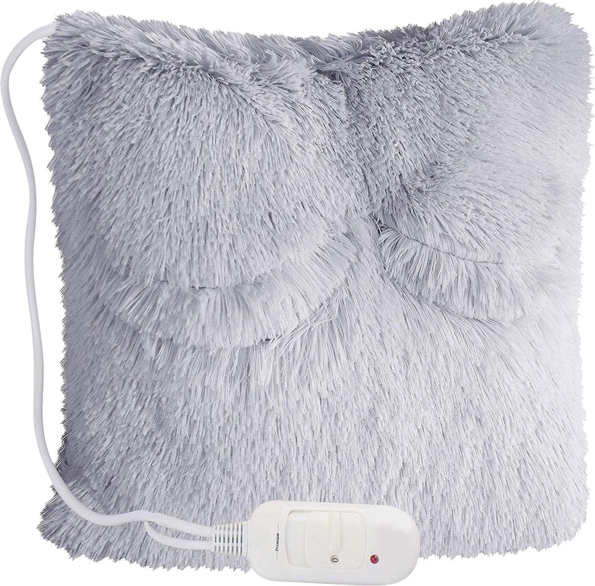 Elektrisch Kussen licht grijs 2in1 | Voetenwarmer Warmte Kussen 38 x 38 cm2 | Warmtekussen wasbaar | Elektrischkussen rug / nek / voeten | Elektrische Deken