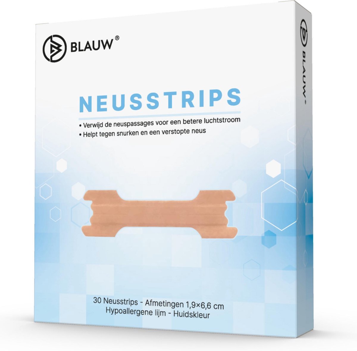 BLAUW® Neusstrips - Neuspleisters - Anti Snurk + E-book - Strips met Hypoallergene Lijm - 30 strips- Snurken - Neusstrips snurken - Anti Snurk Producten - Breathe Right - Snurk - Snurk Pleisters
