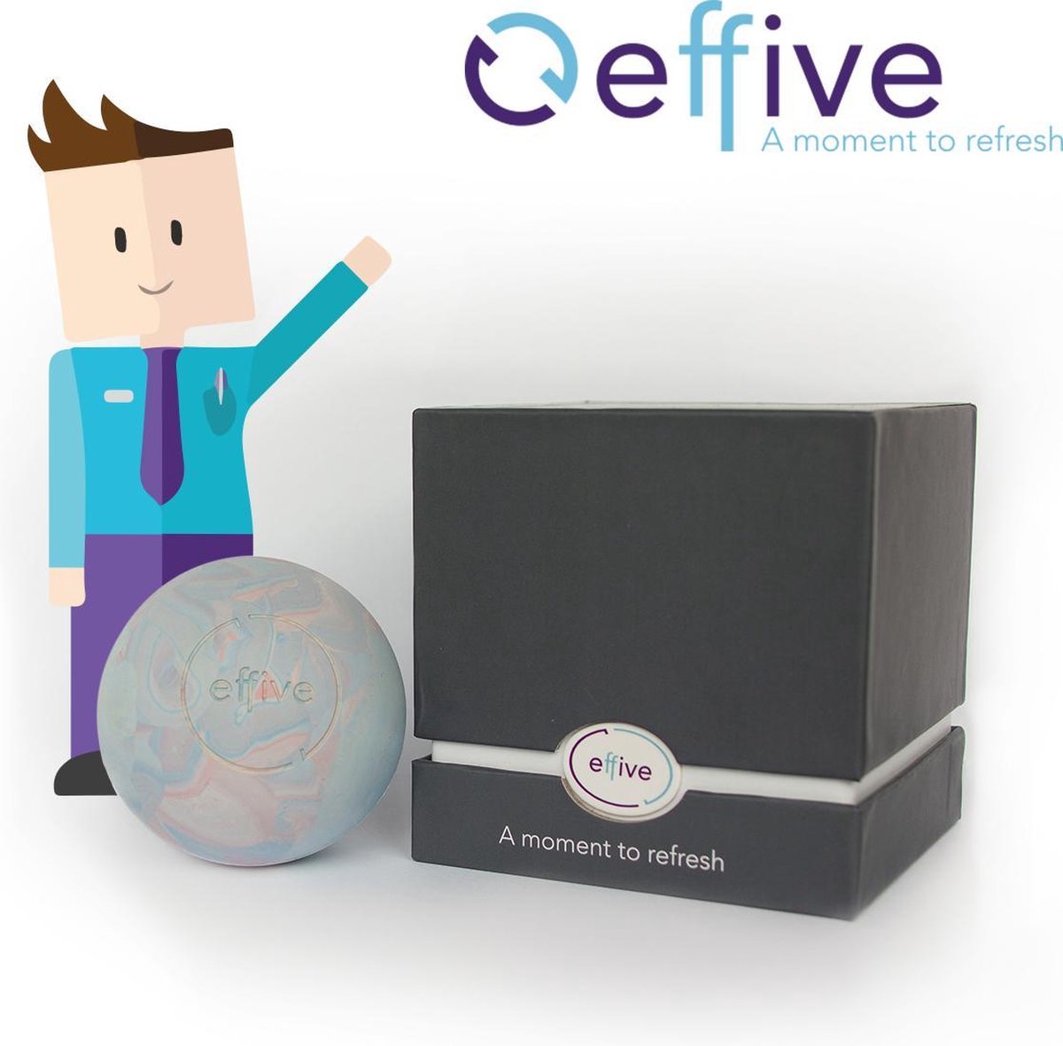 Triggerpointbal Effive in luxe giftbox met video's voor thuis - Massage bal - steuntje in de rug - cadeau - hoge kwaliteit triggerpoint bal - thuiswerken