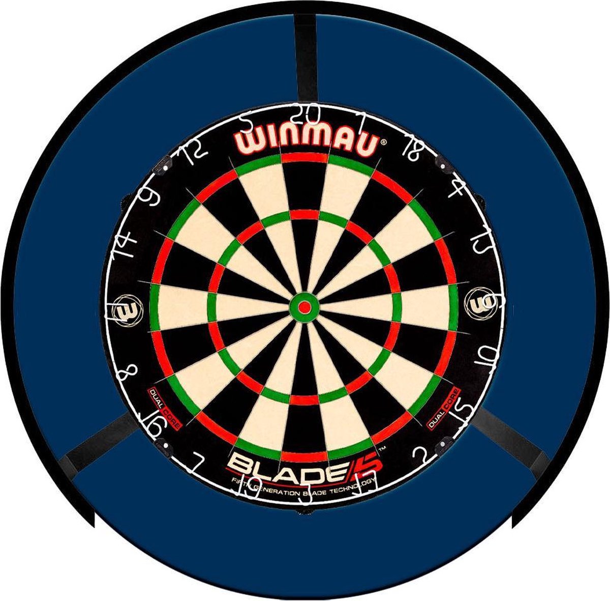 Mission Torus 270 Led Dartbord Verlichting + Rubberen Surround Blauw + Dual Core