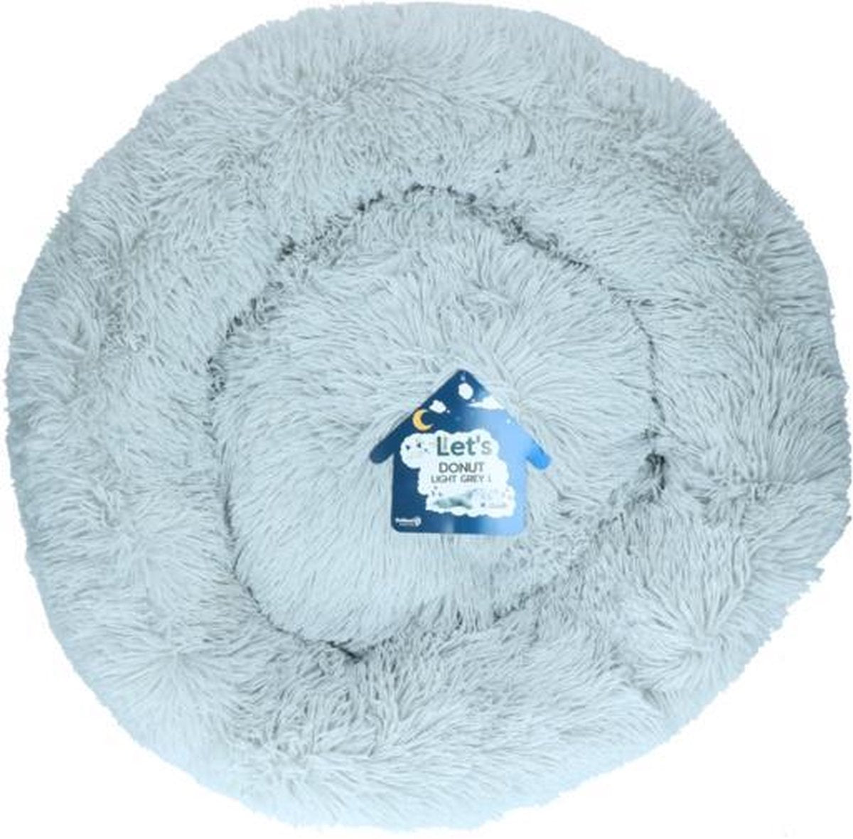 Let's - Donut Hondenkussen - Fluffy en Zacht - Grijs - L