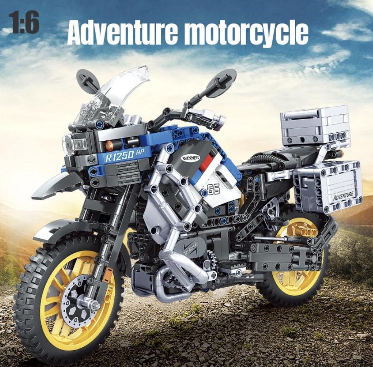 DC Goodyz Bouwset Motor - 948 Onderdelen - Schaal 1:6 - Lego Compatibel BMW Adventure R1250 Motor