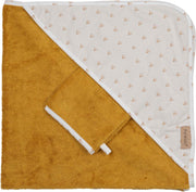 Pericles Badcapset 80 Cm Katoen/bamboe Okergeel/wit
