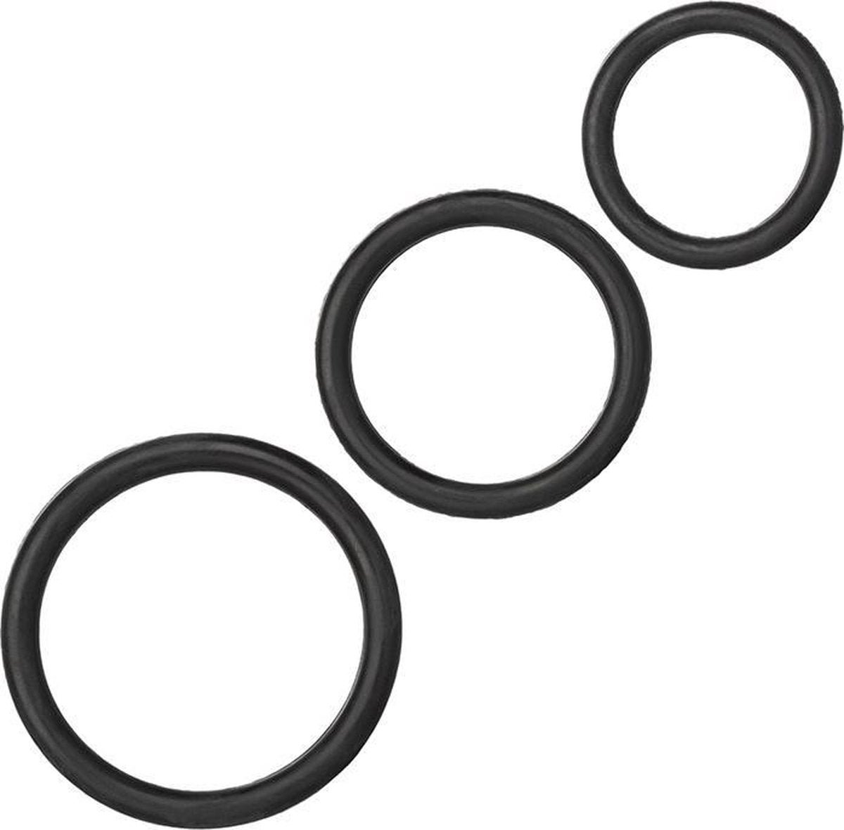 Black Rubber Ring Set  - Black