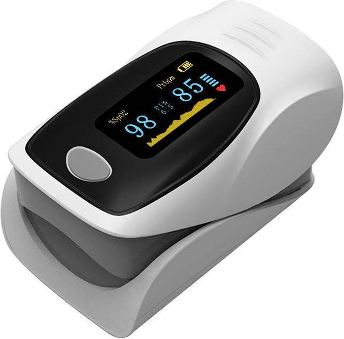 IMDK - Saturatiemeter - Zuurstofmeter - Pulse Oximeter - Incl. batterijen - Wit