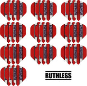 deDartshop 10 Sets (30 stuks) Ruthless flights Multipack - Rood - darts flights