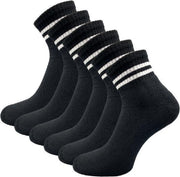 6 paar Quarter Sneakersokken - SQOTTON - Zwart-Wit Gestreept - Maat 39-42