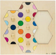 Carrouselpuzzel Kleuren - houten puzzel met 7 zeshoekige stukken (28 x 28 cm) - voor kinderen vanaf 3 jaar
