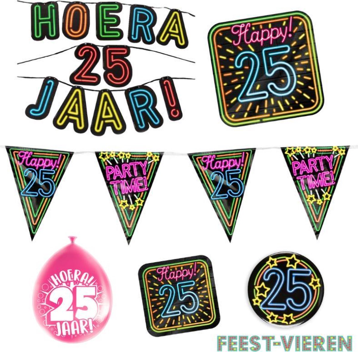 25 jaar verjaardag versiering pakket