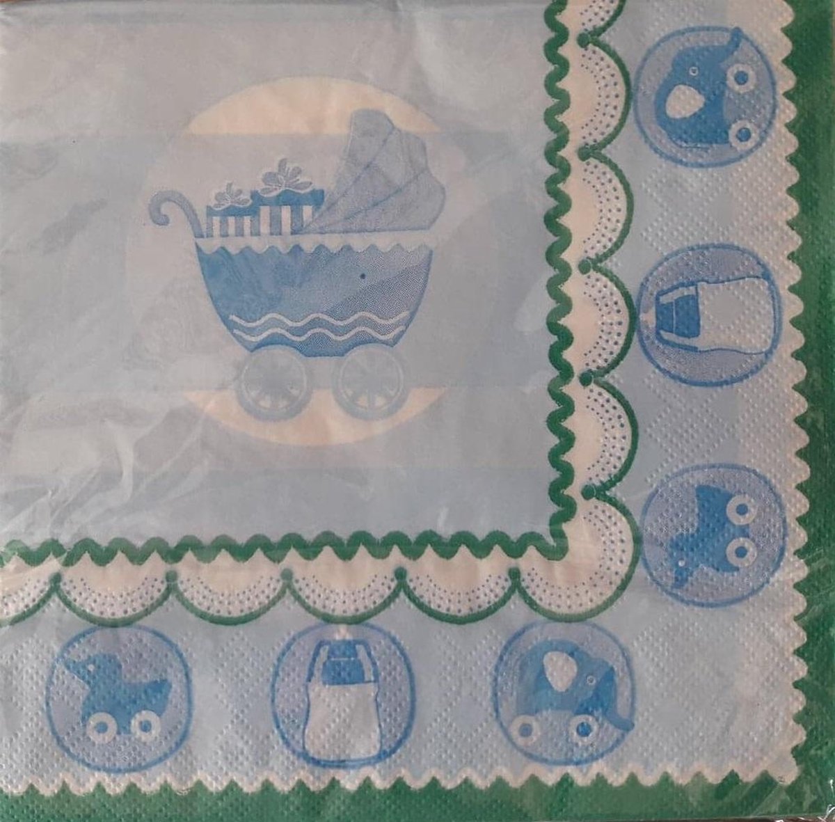 Invendio Servetten - Kinderwagen blauw - 33 x 33