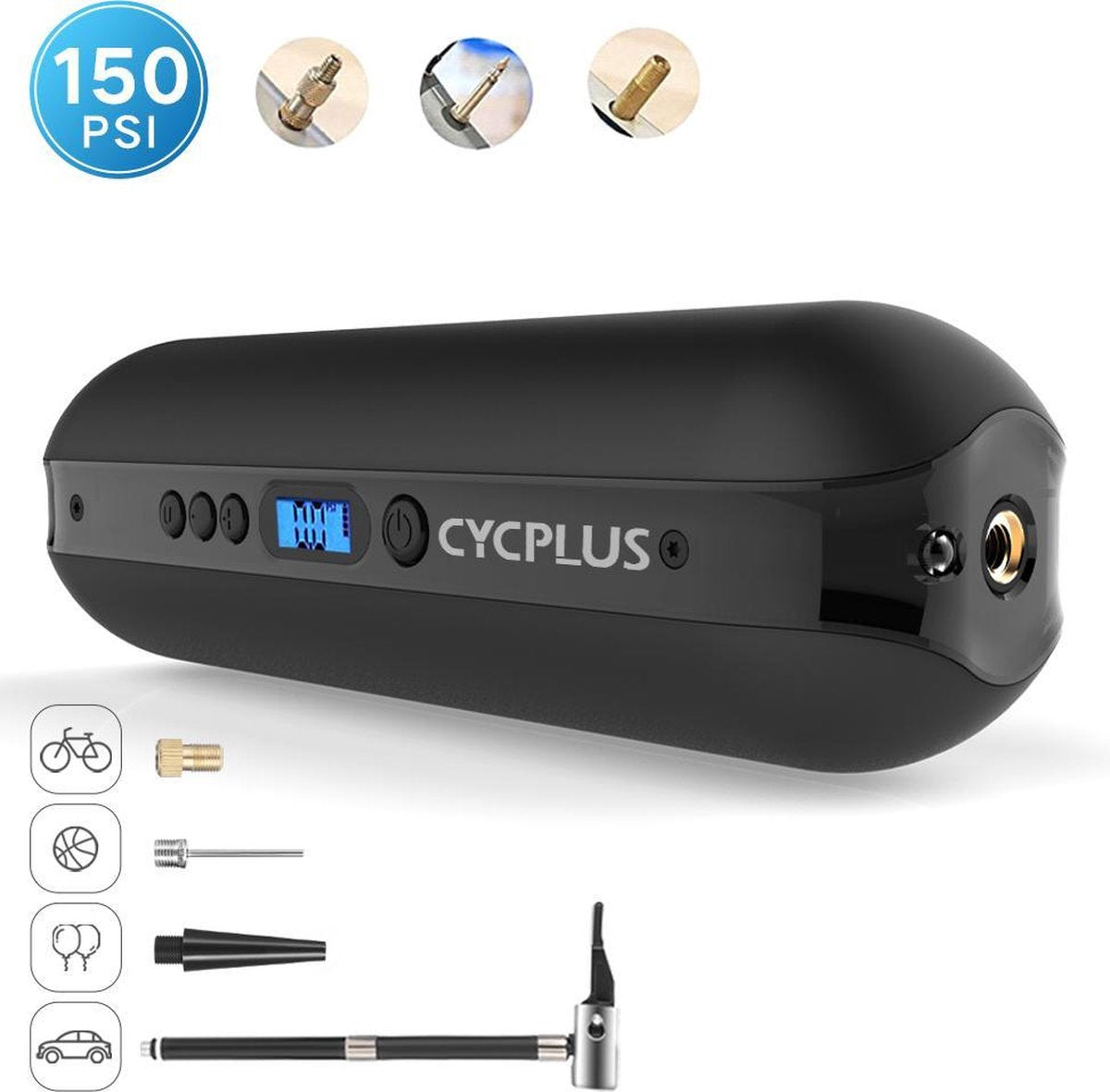 CYCPLUS A3-accupomp-oplaadbare-accupomp-bandenpomp-elektrische-fietspomp-portable-autopomp-ballon
