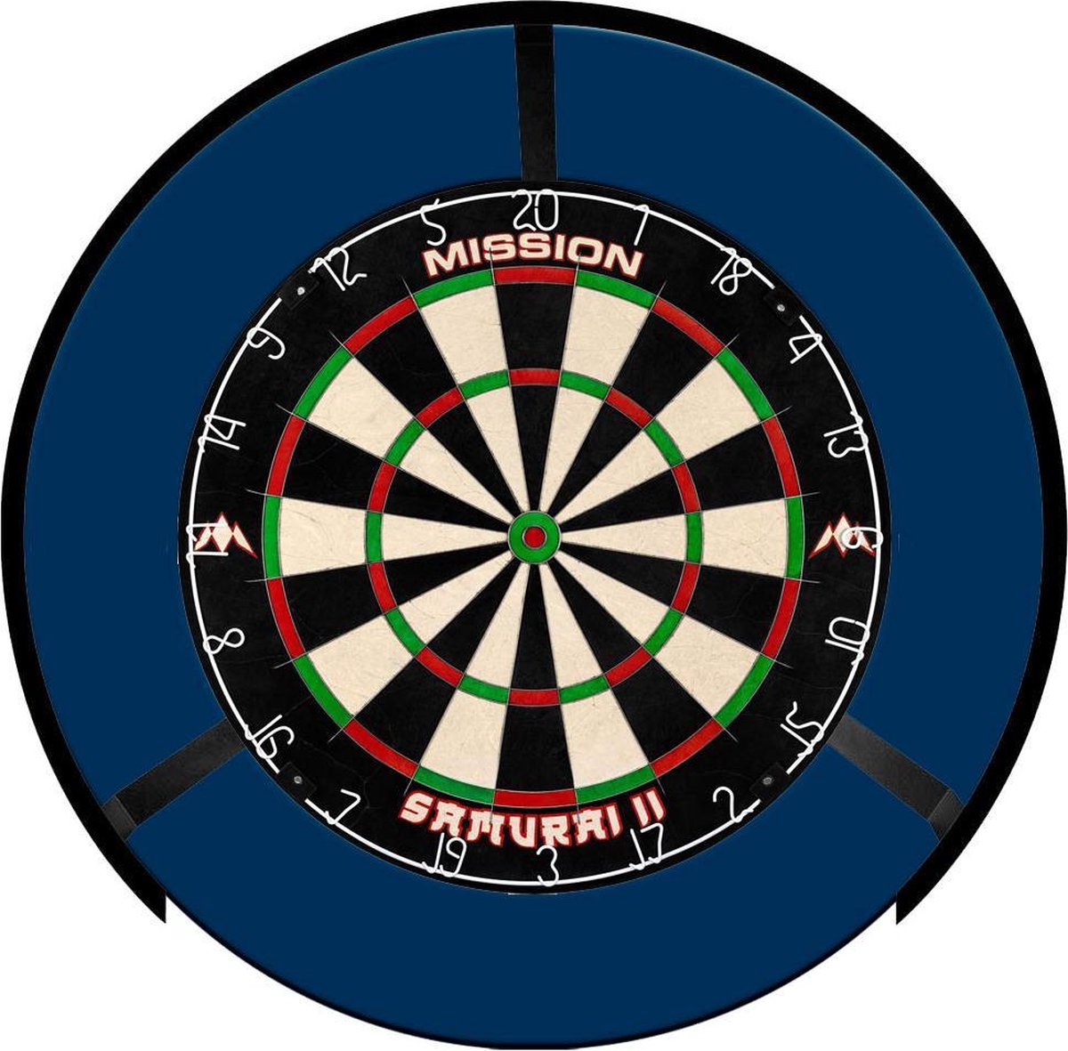 Mission Torus 270 Led Dartbord Verlichting + Rubberen Surround Blauw + Mission Samurai 2