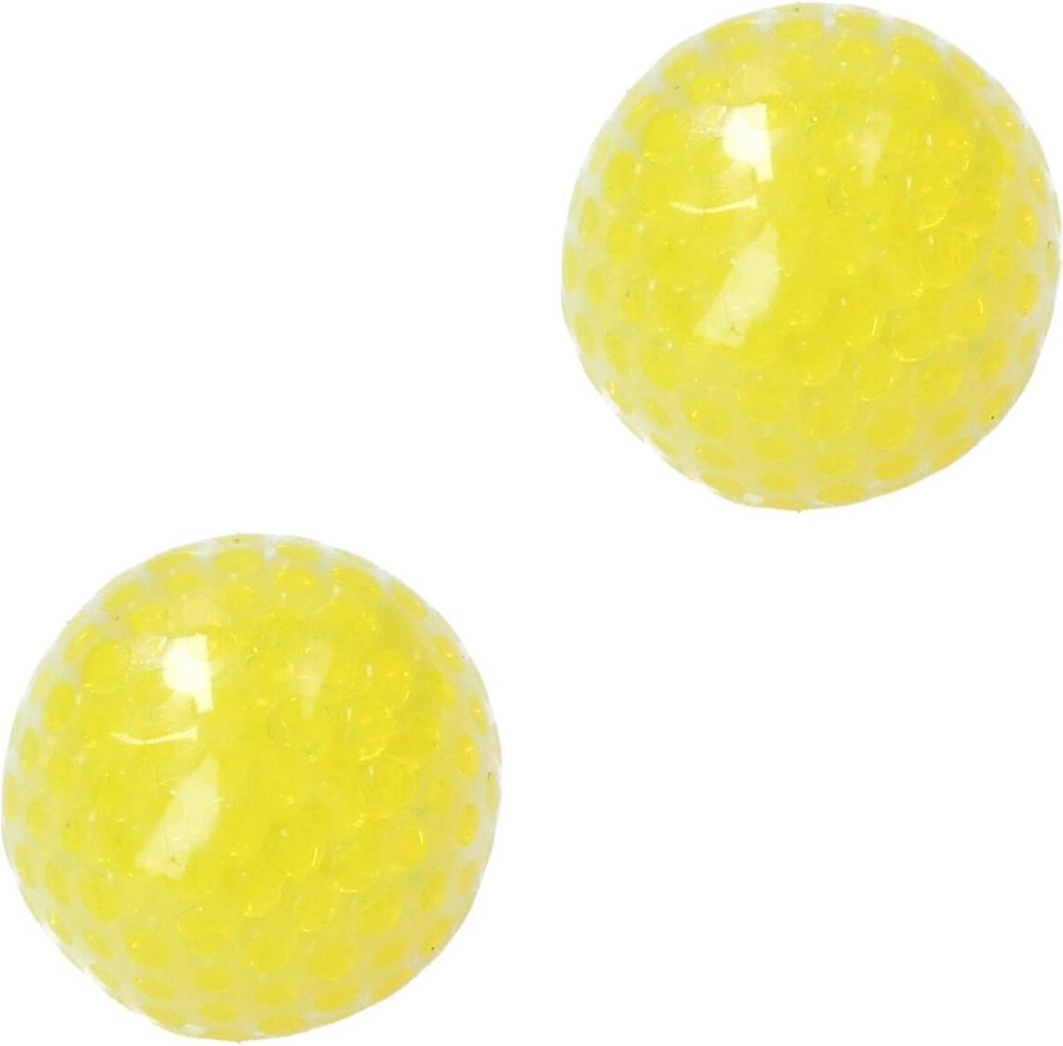 Banzaa Anti stressbal Orbeez Mesh 7cm ‒ NEW Extra Dikke Ballon ‒ Set 2 Stuks Geel