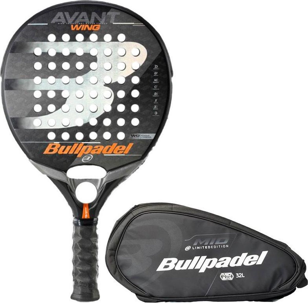 Bullpadel Wing LTD (Diamond) + HesaCore + Padeltas - 2021