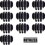 deDartshop 10 Sets (30 stuks) Ruthless flights Multipack - Zwart - darts flights