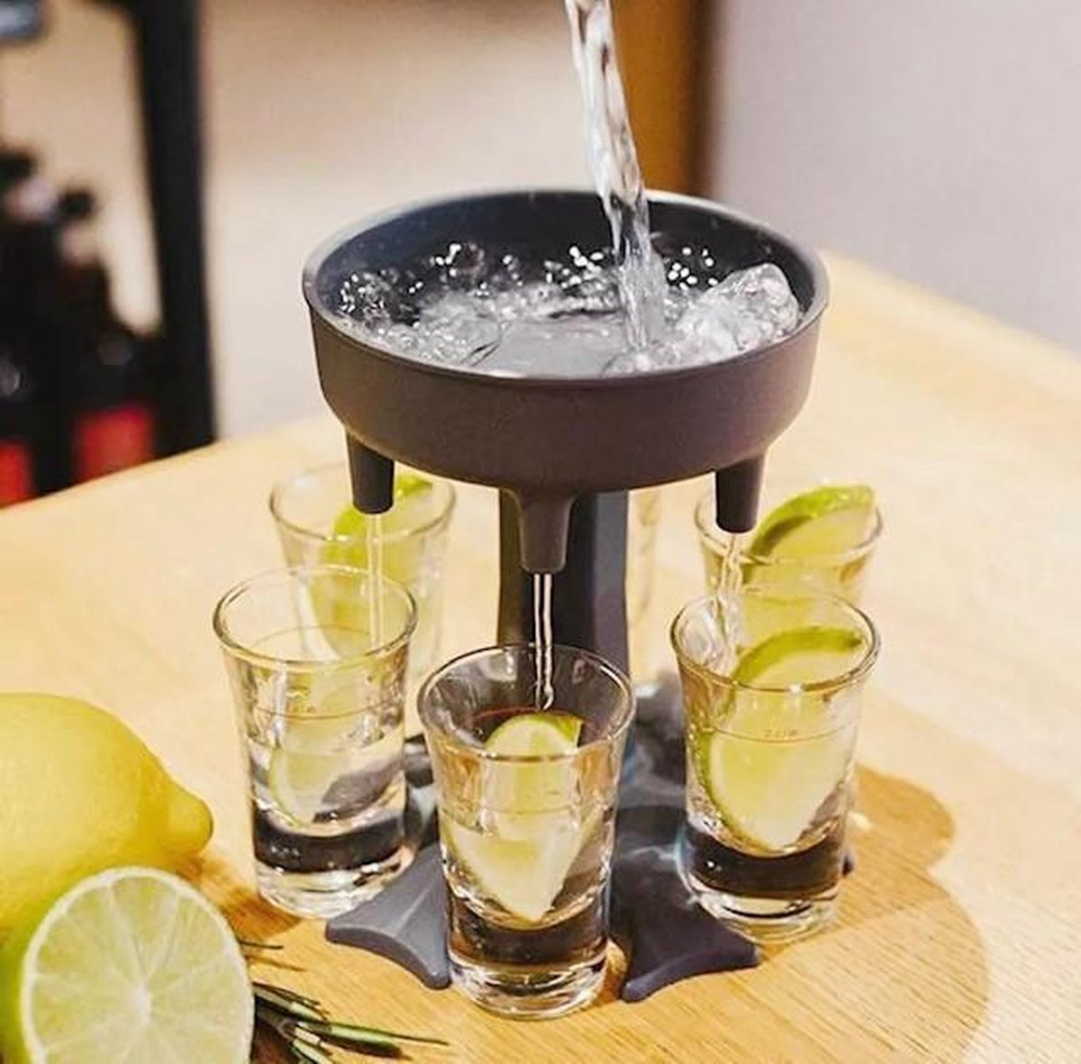 Shotfontein inclusief 6 shot glaasjes Transparant + Leak Plugs - shotjesmaker - shotdispenser - schenker - shotjes - shotglazen - dispenser - drank - feest - origineel cadeau idee - shotfontein