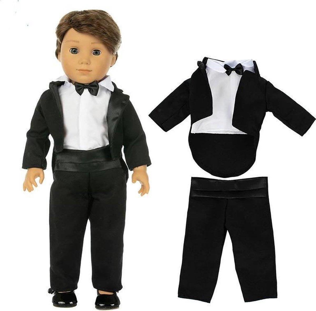 Dolldreams | Zwart pak/rokkostuum voor poppen - Jasje