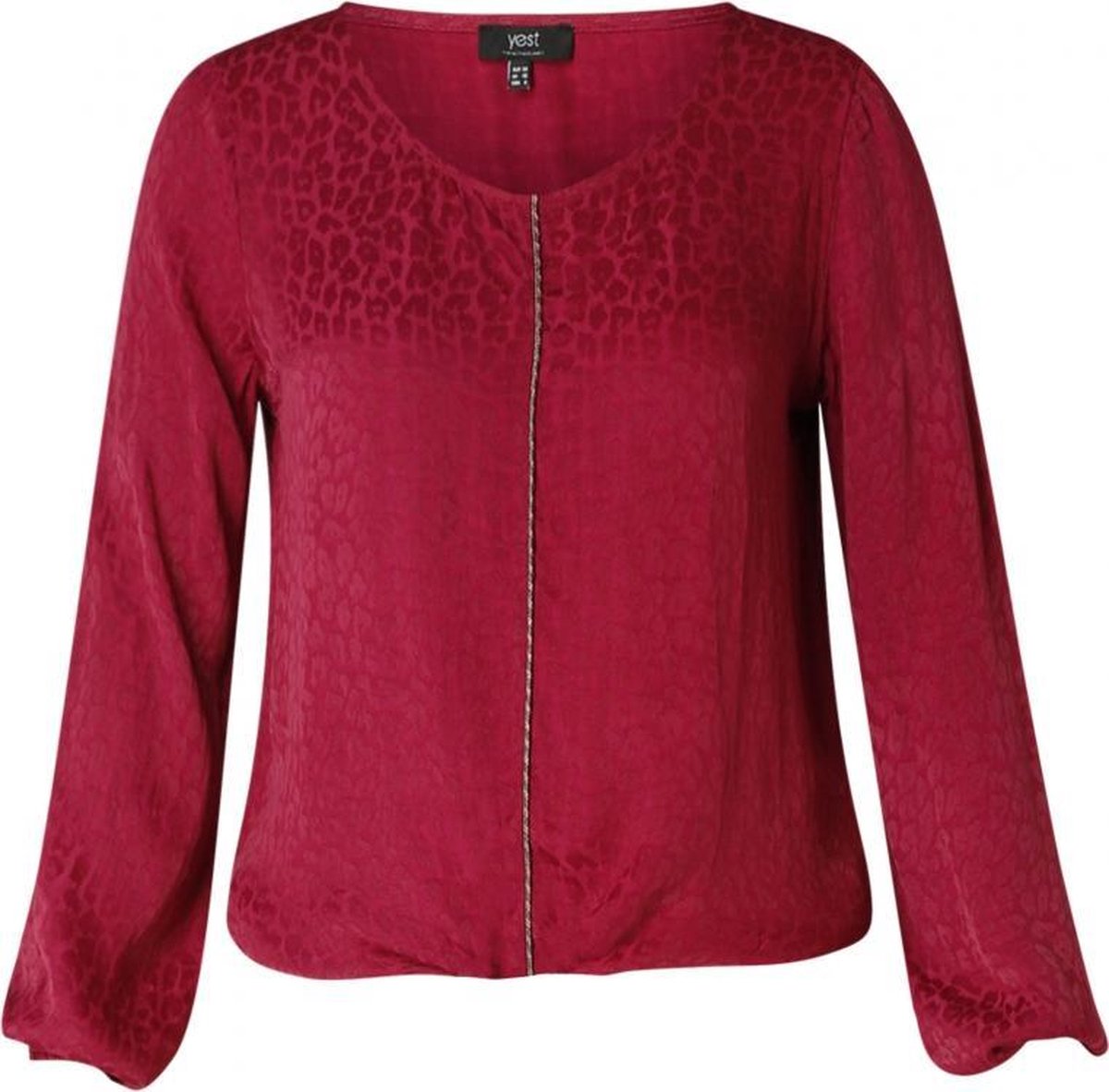 YEST Cattleya Blouse - Fresh Wine Red - maat 42