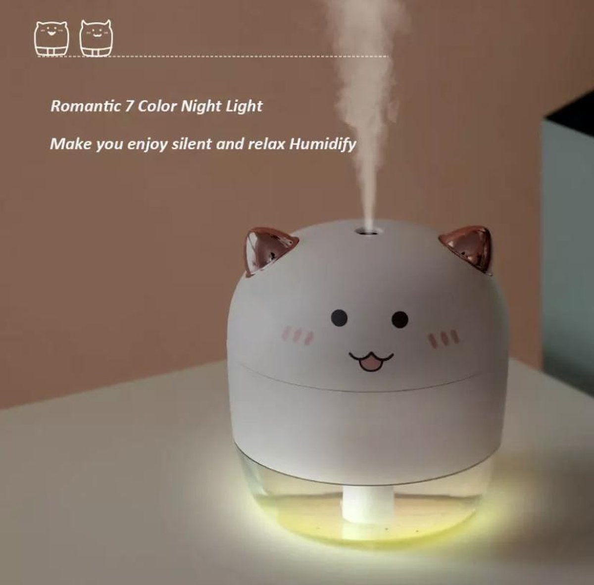 200ml Air Humidifier |  Design | USB Devil | Ultrasonic Aroma | Essential Oil Diffuser | Voor Kantoor | Auto  | Huis|  Air Purify Atomizer | Wit
