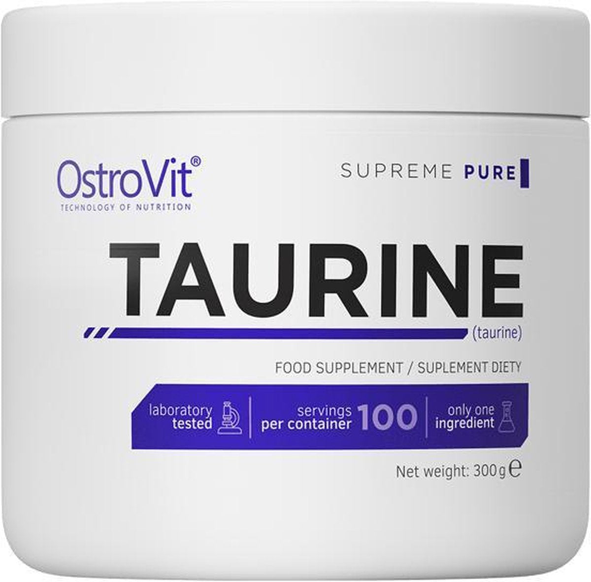 Aminozuren - Taurine Powder 300g OstroVit -  + GRATIS Bulk Shaker 700ml
