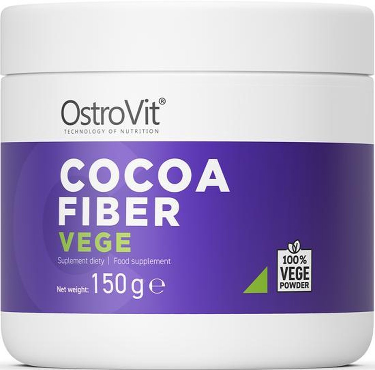 Cocoa Fiber 5g - Vegan - 150g OstroVit + GRATIS Bulk Shaker 700ml