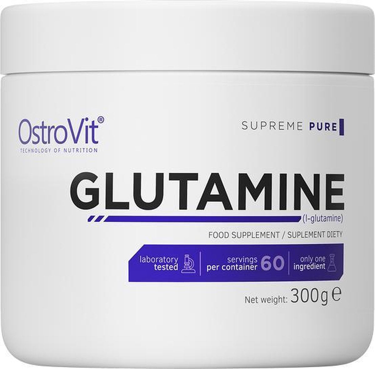 Aminozuren - Glutamine 300g OstroVit - Natuurlijke + GRATIS Bulk Shaker 700ml