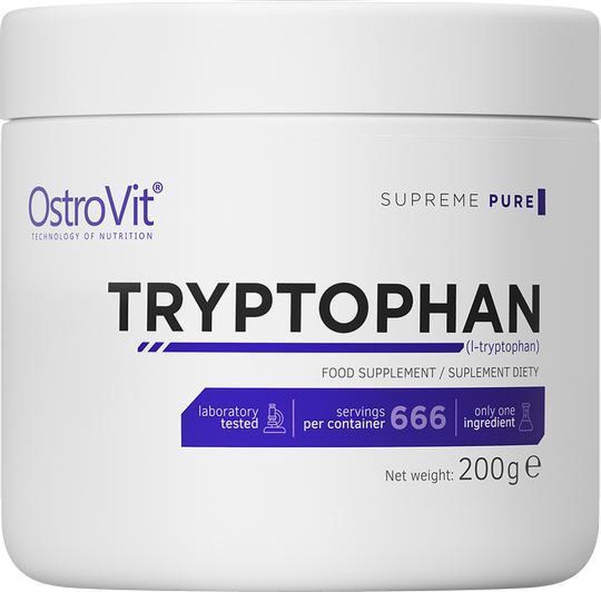 Aminozuren - Tryptophan Poeder 200g OstroVit -  + GRATIS Bulk Shaker 700ml