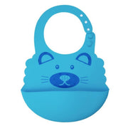 Siliconen slabbetje | Bear light bleu | Slabber | Waterdichte baby slabbetjes | Slabben | Met opvangbakje | Unisex slabbers