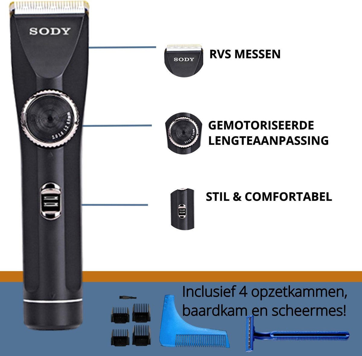 Sody Tondeuse - Trimmer - Trimmer baard - Tondeuse mannen - Haartrimmer
