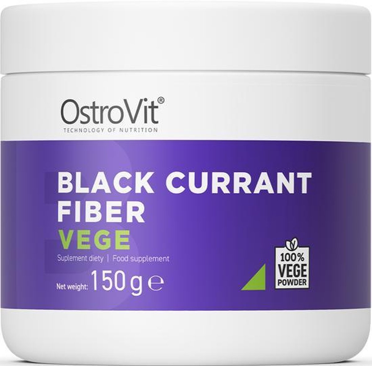 Black Currant Fiber 5g - Vegan - 150g OstroVit + GRATIS Bulk Shaker 700ml